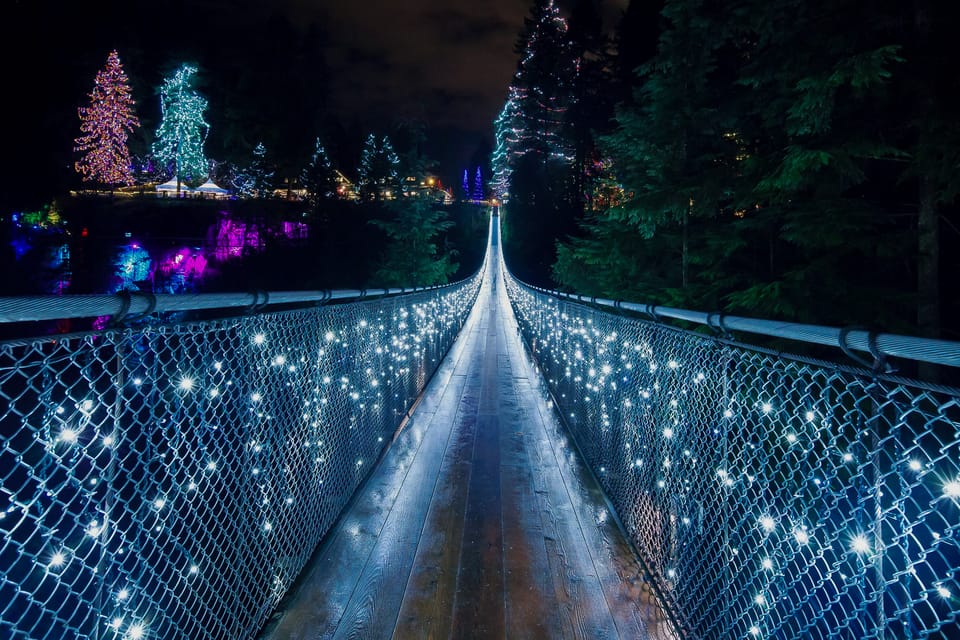 Vancouver and Capilano Suspension Bridge Canyon Lights – Vancouver, Canada