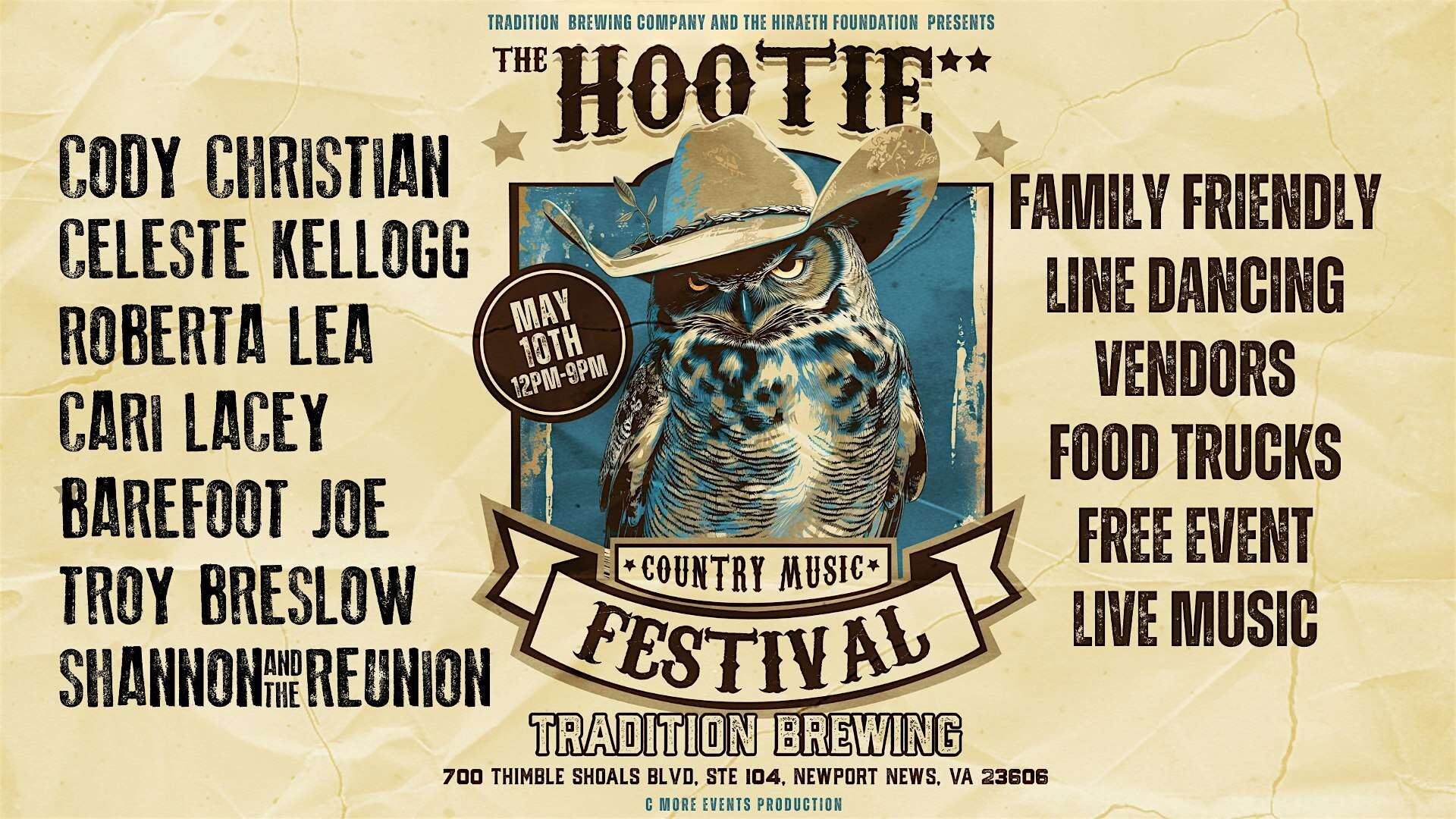 2nd Annual Hootie Country Music Festival at Tradition Brewing Company – Newport News, VA