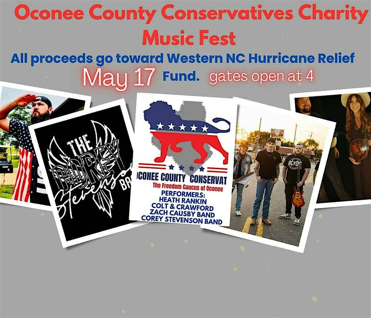 Oconee County Conservatives Charity Music Festival at 460 Dynamite Rd – Tamassee, SC