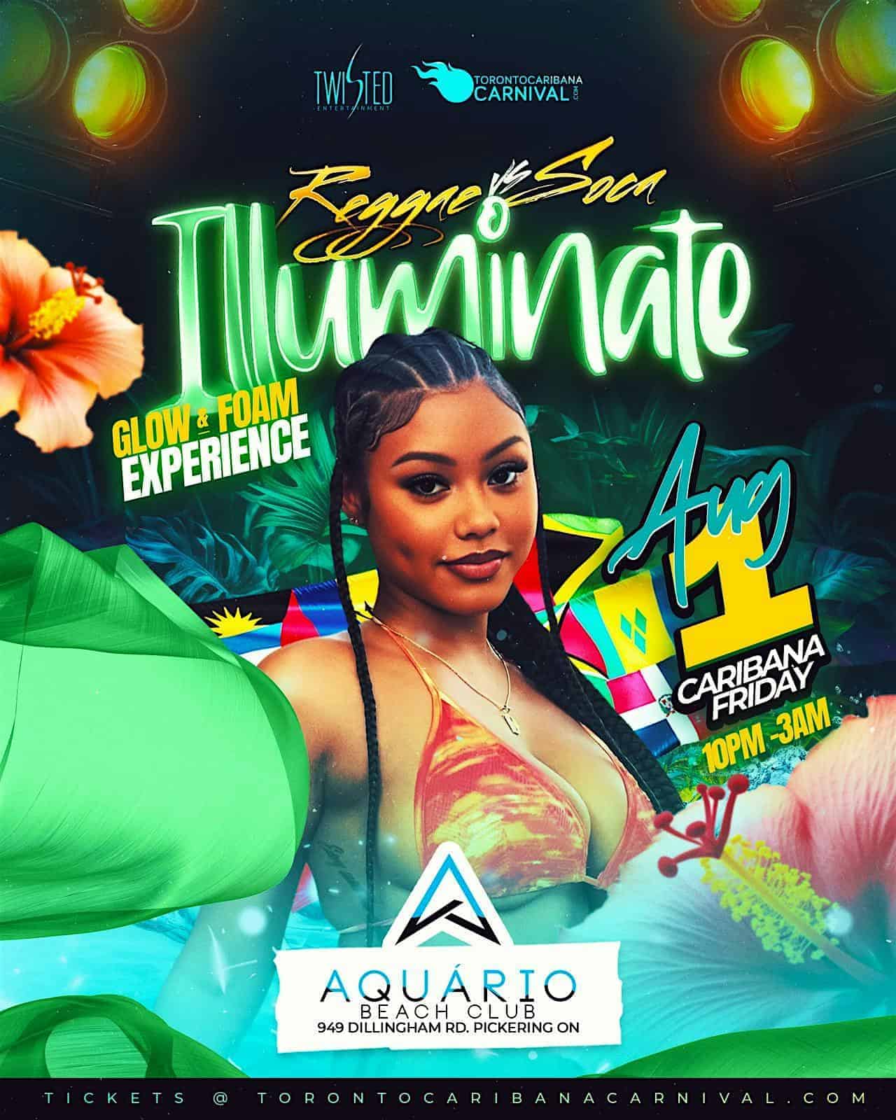 Reggae Vs Soca Illuminate | Aug 1st | Aquario Beach Club at Aquário Beach Club – Pickering, Canada
