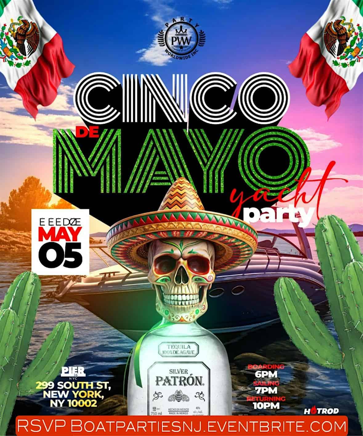 Cinco De Mayo Yacht Party at Pier 36 NYC – New York, NY