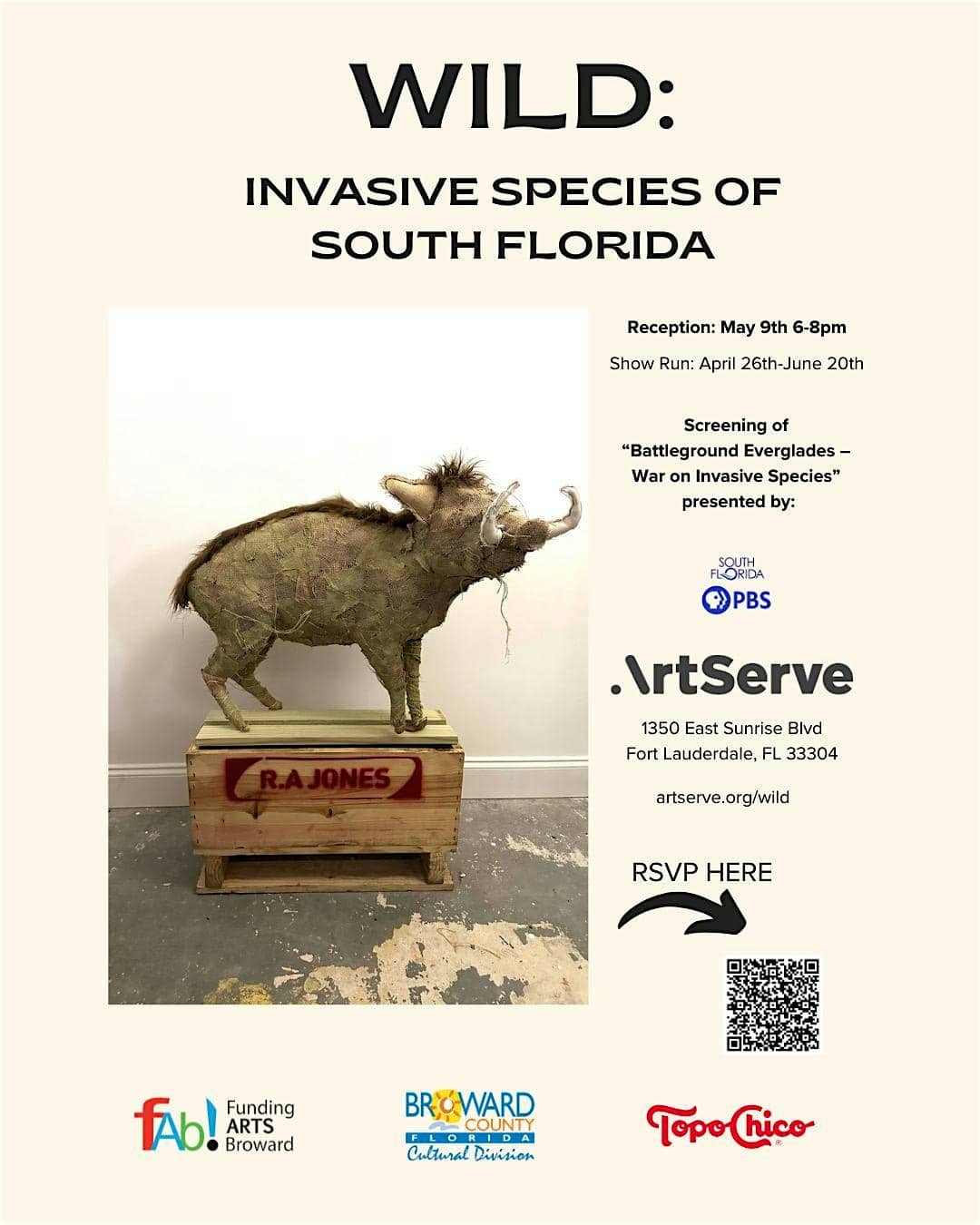 WILD: Invasive Species of South Florida at ArtServe, East Sunrise Boulevard, Fort Lauderdale, FL, USA – Fort Lauderdale, FL