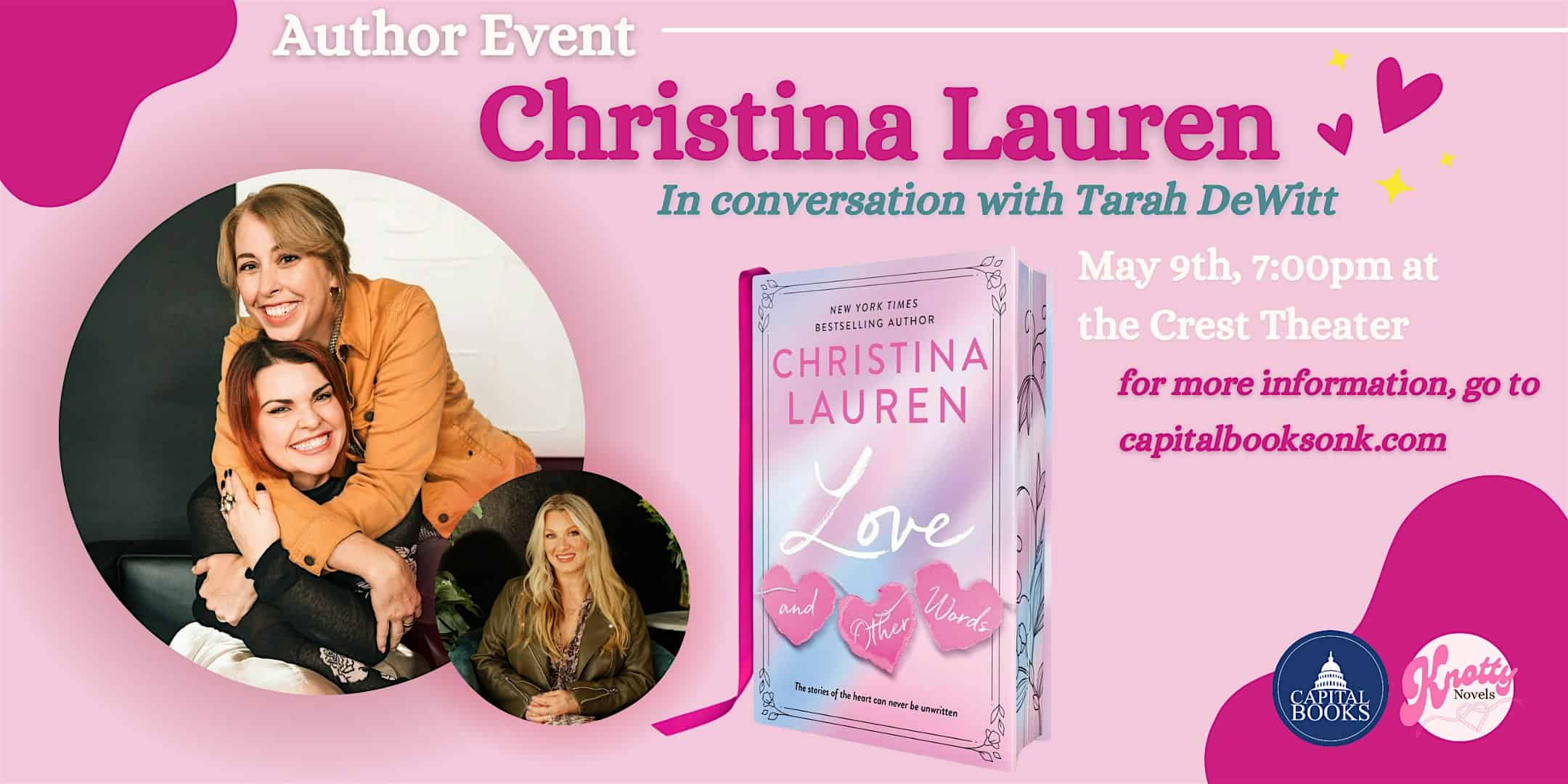 Love and Other Words – Christina Lauren Event and Book Signing at Crest Theatre – Sacramento, CA