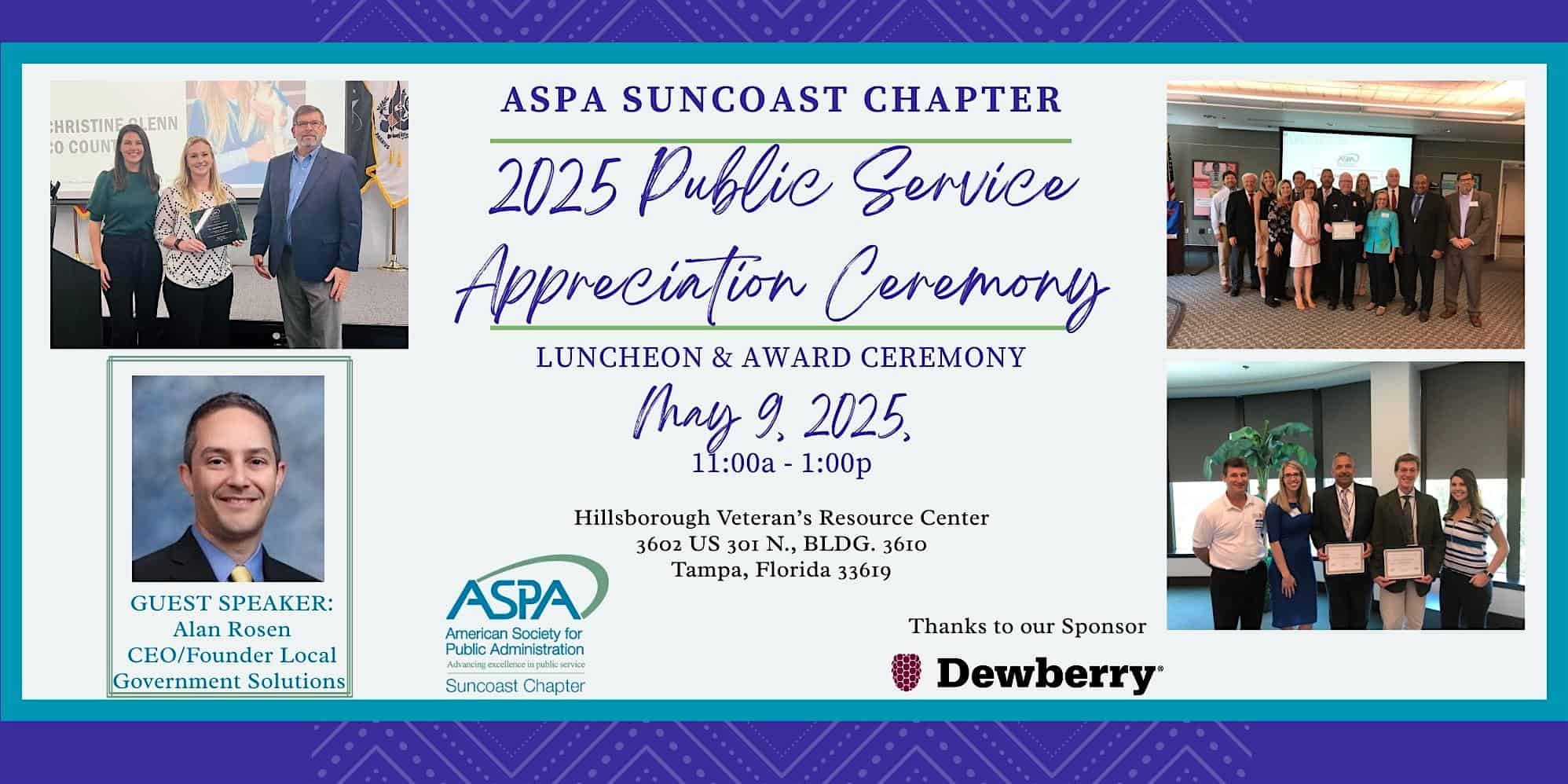 Florida ASPA Suncoast, Public Service Appreciation Luncheon at Hillsborough County Veteran Resource Center – Tampa, FL