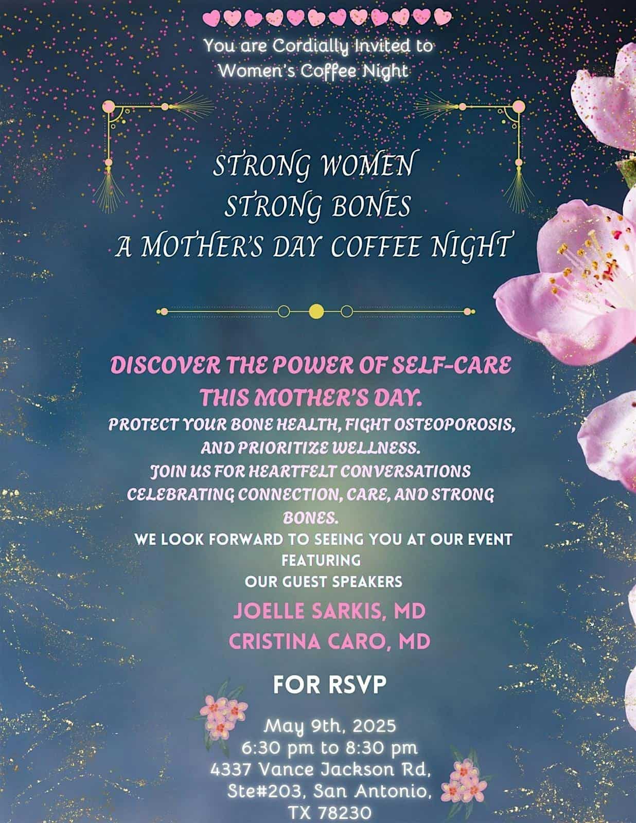 Mother’s Day Coffee Night: Strong Women Strong Bones at Raindrop Foundation San Antonio – San Antonio, TX
