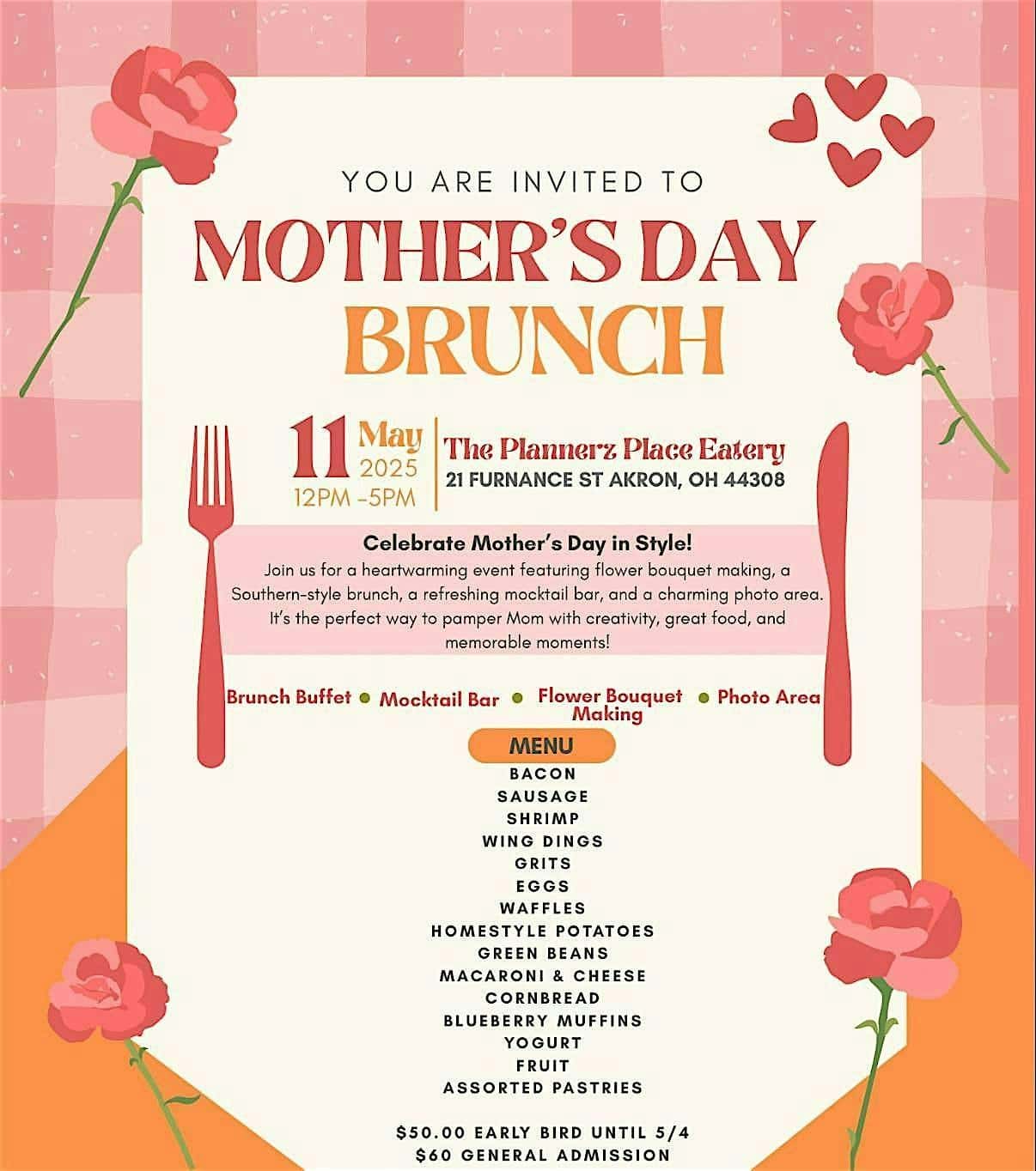 Brunch, Bouquets & Mocktails: A Mother’s Day Celebration at Plannerz Place at Northside Marketplace – Akron, OH