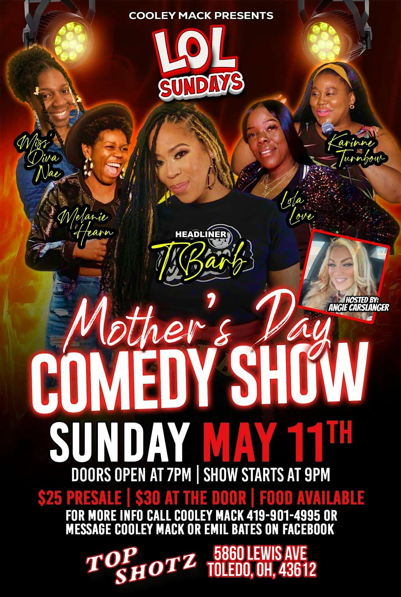 Mother’s Day comedy show at 5860 Lewis Ave Top Shotz – Toledo, OH