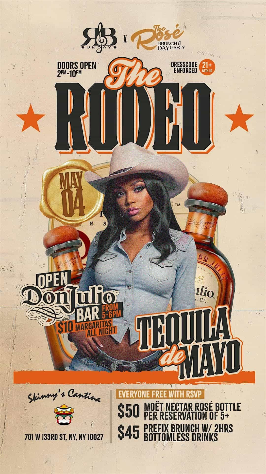 R&B Sundays “THE RODEO” Rosé Brunch & Day Party (Cinco De Mayo Weekend) at Skinny’s Cantina On The Hudson – New York, NY