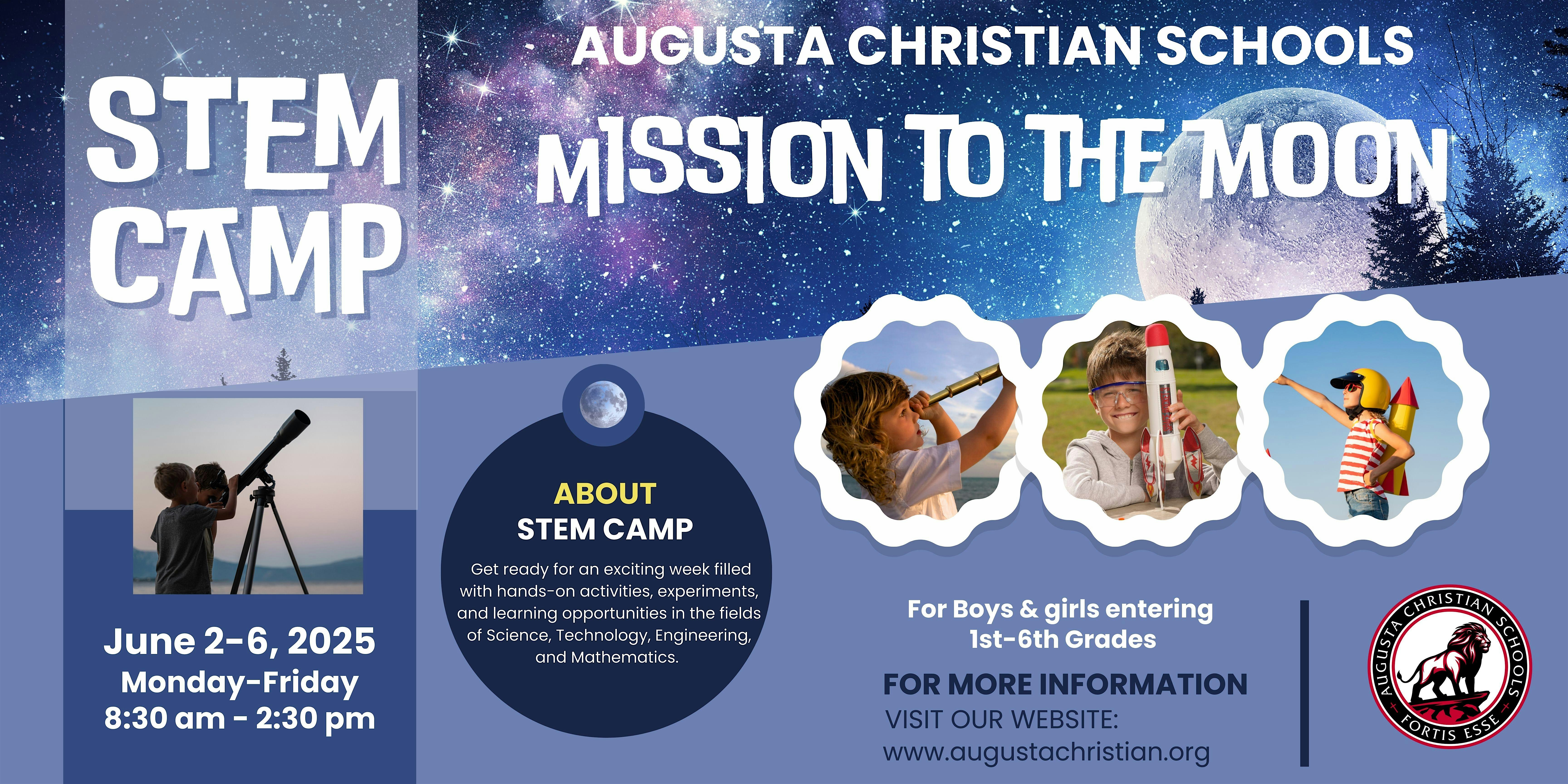 Mission to the Moon STEM Camp at Augusta Christian Schools Main Campus – Martinez, GA