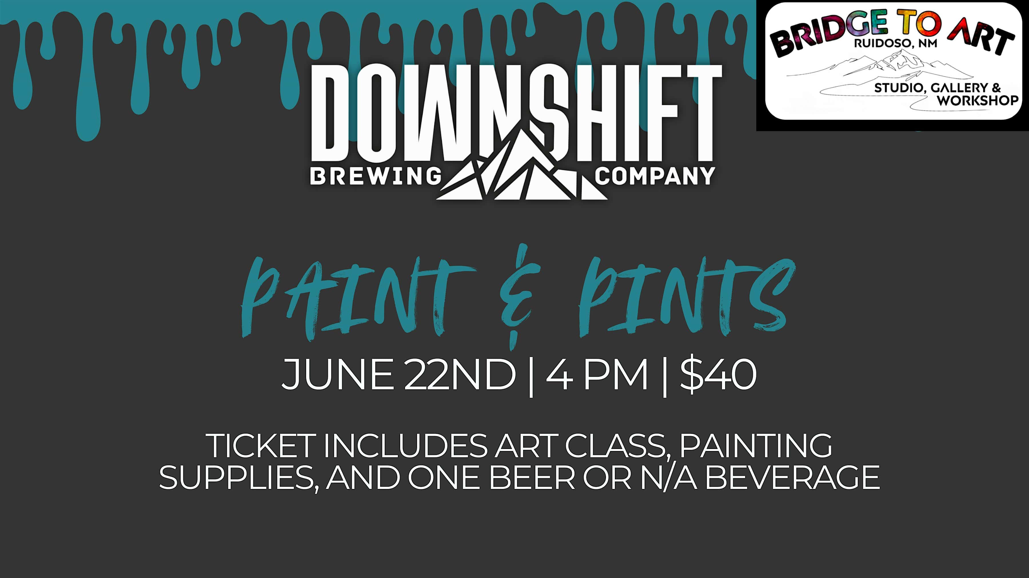 Paint and Pints at Downshift Brewing Company Riverside – Ruidoso, NM