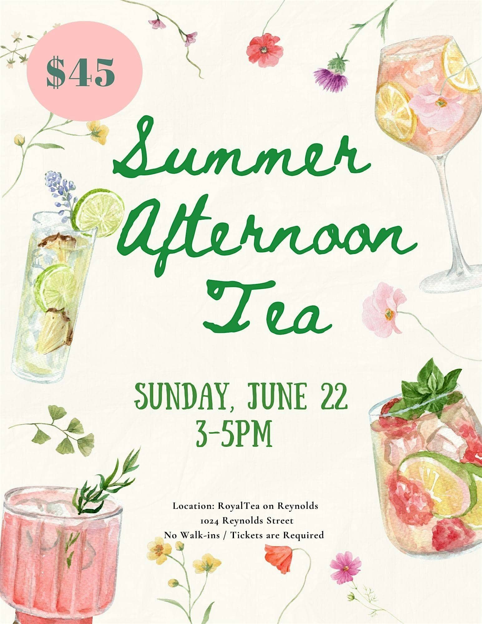 Sunday Summer Afternoon Tea at 1024 Reynolds St – Augusta, GA