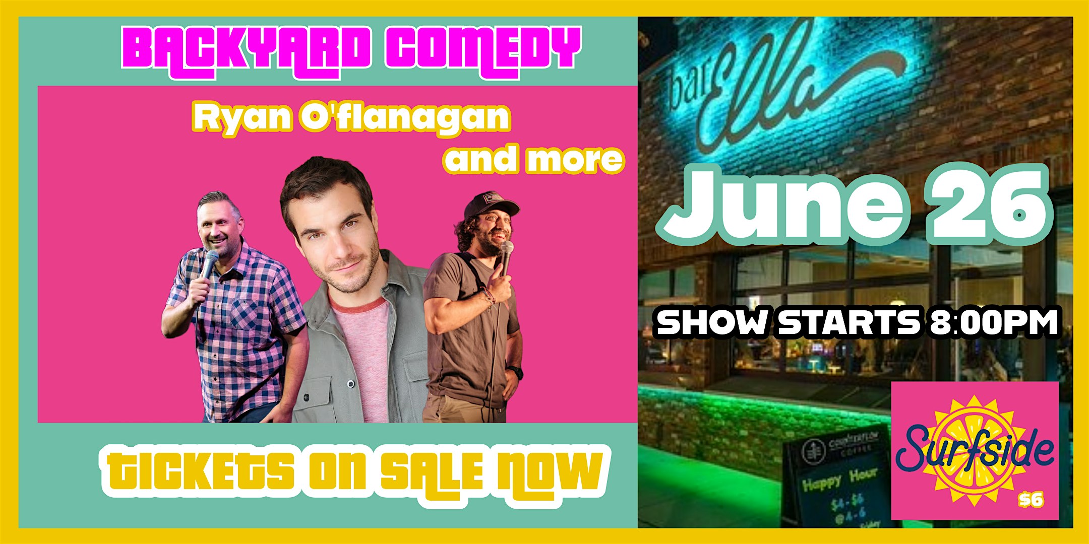 Standup Comedy Night at Bar Ella in PACIFIC BEACH on THURSDAY JUNE 26 at bar Ella Pacific Beach – San Diego, CA