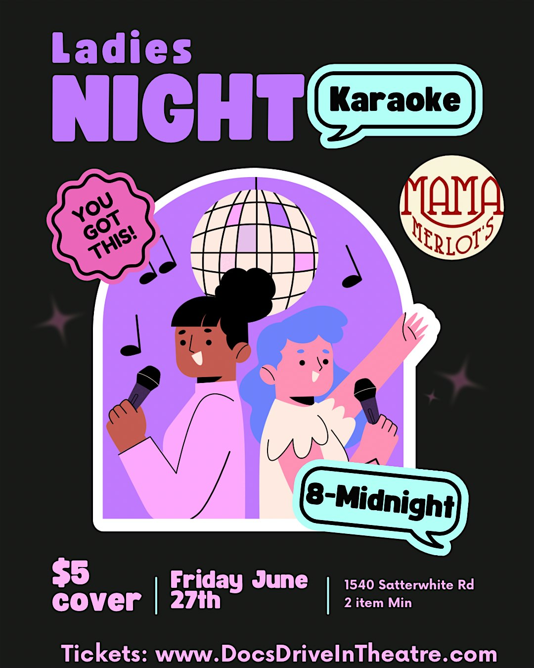 Ladies Night Karaoke at the Speakeasy at Mama Merlot’s Speakeasy – Buda, TX