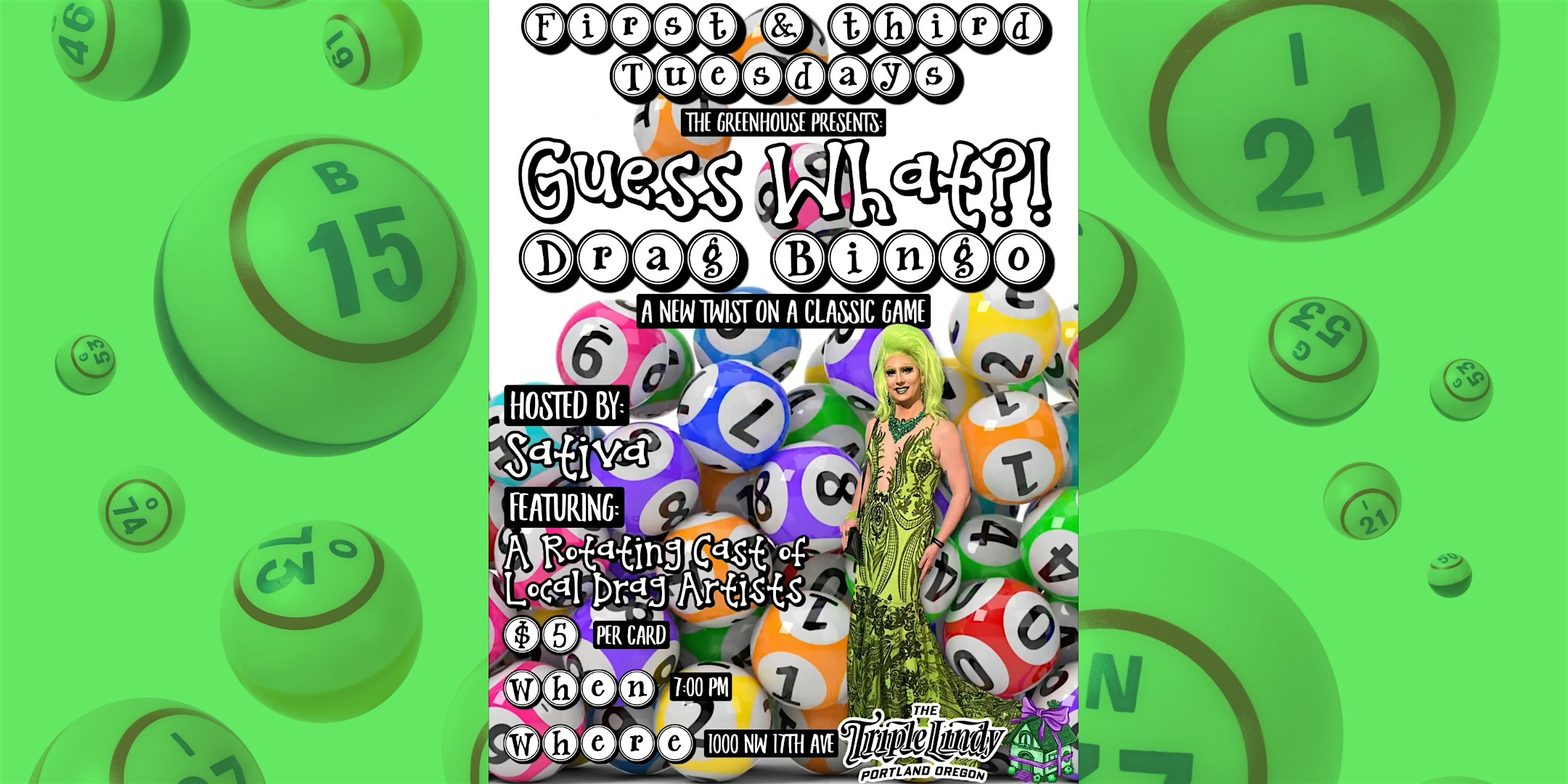 Drag Bingo Event Every 1st & 3rd Tuesday at The Triple Lindy – Portland, OR