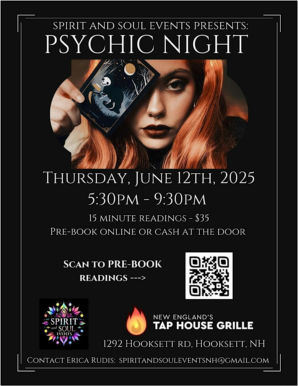 Psychic Night at New England’s Tap House Grille at New England’s Tap House Grille – Hooksett, NH