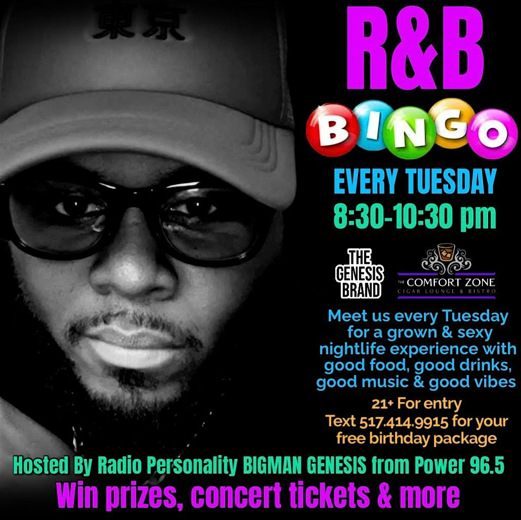R&B Bingo with Bigman Genesis at The Comfort Zone Cigar Lounge & Bistro – Lansing, MI