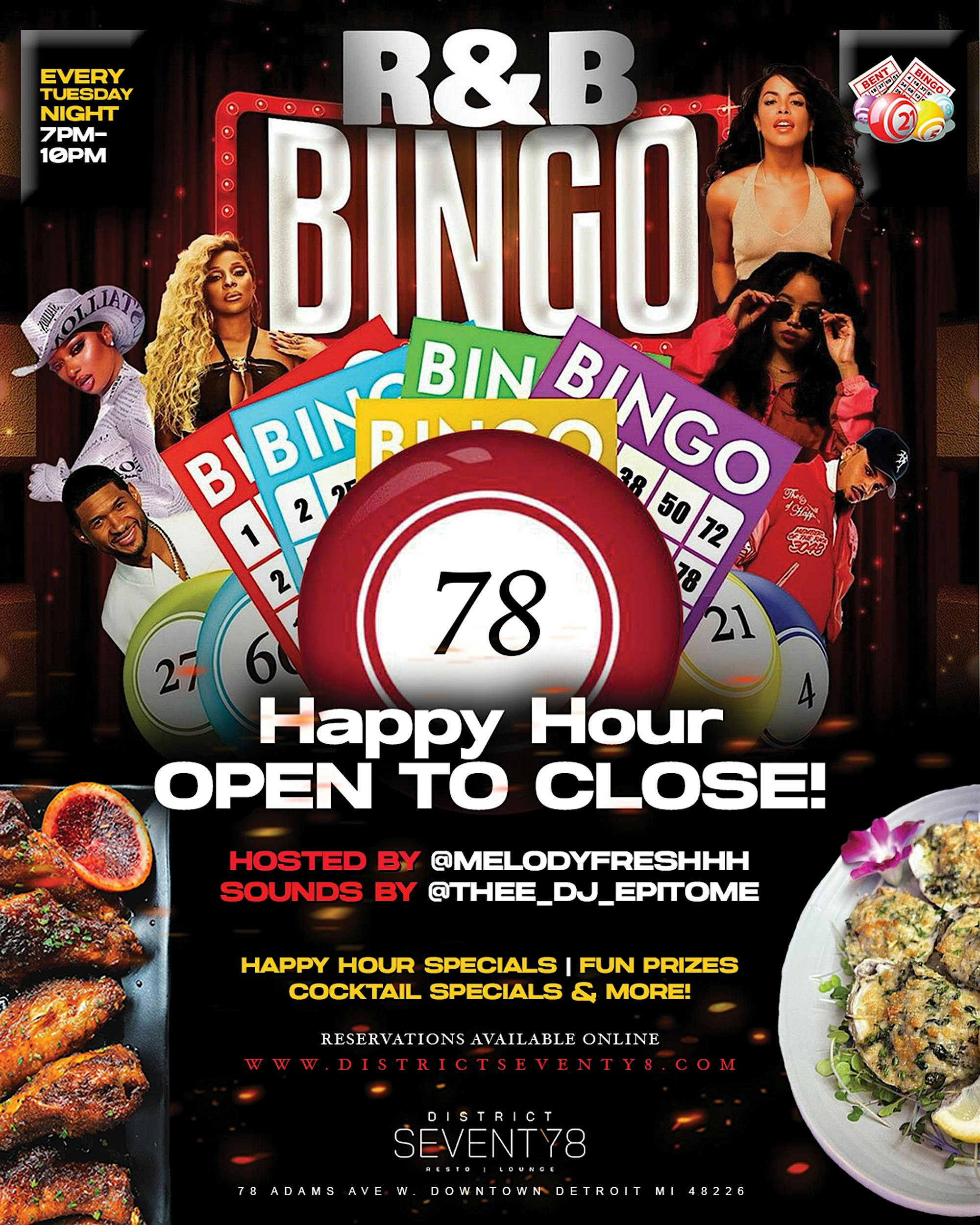 Bent Bingo Happy Hour R&Bingo at District 78 – Detroit, MI