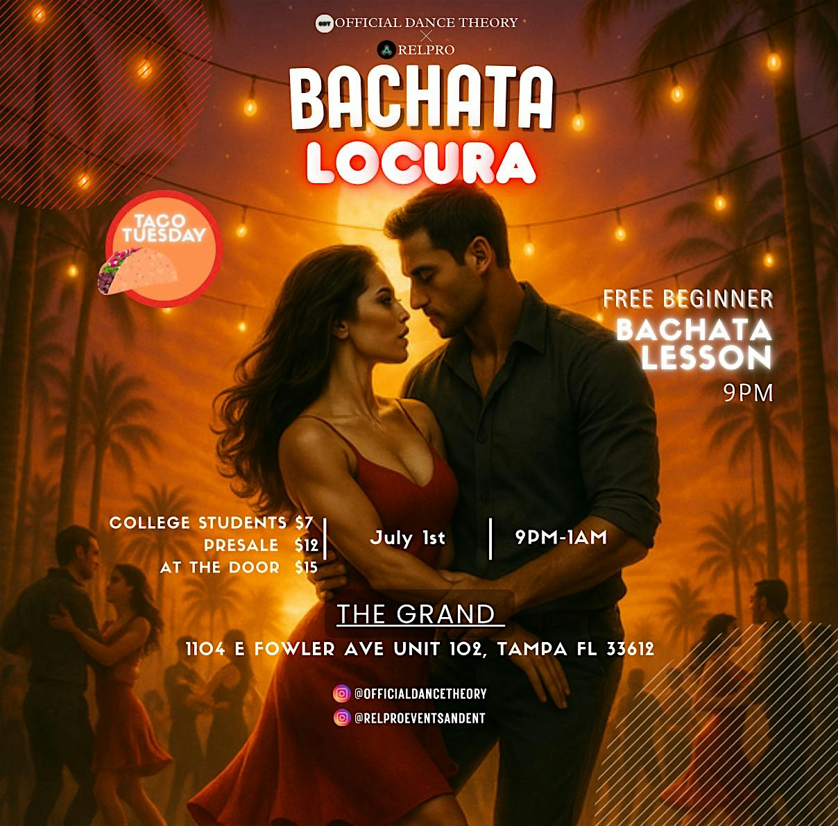 Bachata Locura at The Grand Restaurant & Lounge – Tampa, FL