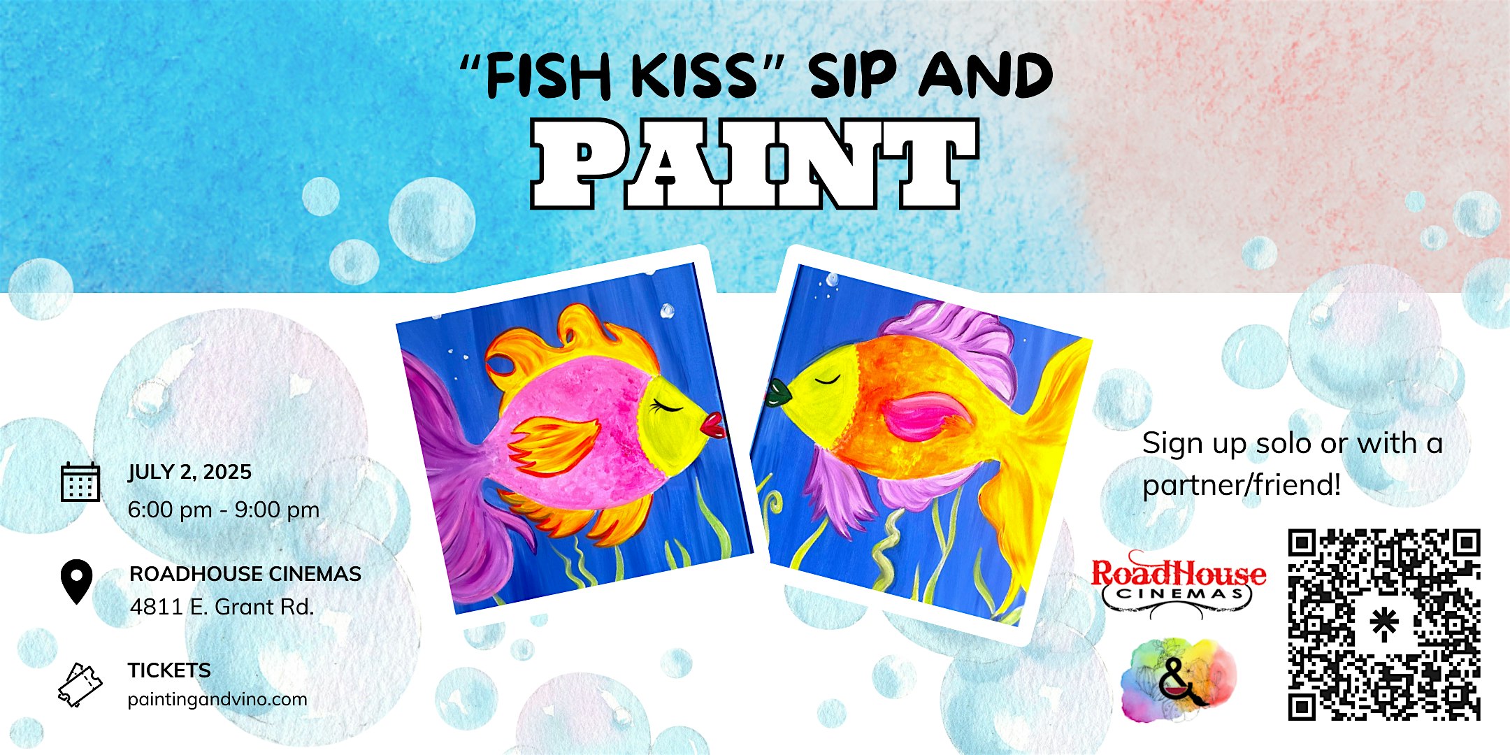 Fish Kiss Paint and Sip at Roadhouse Cinemas at Roadhouse Cinemas – Tucson, AZ