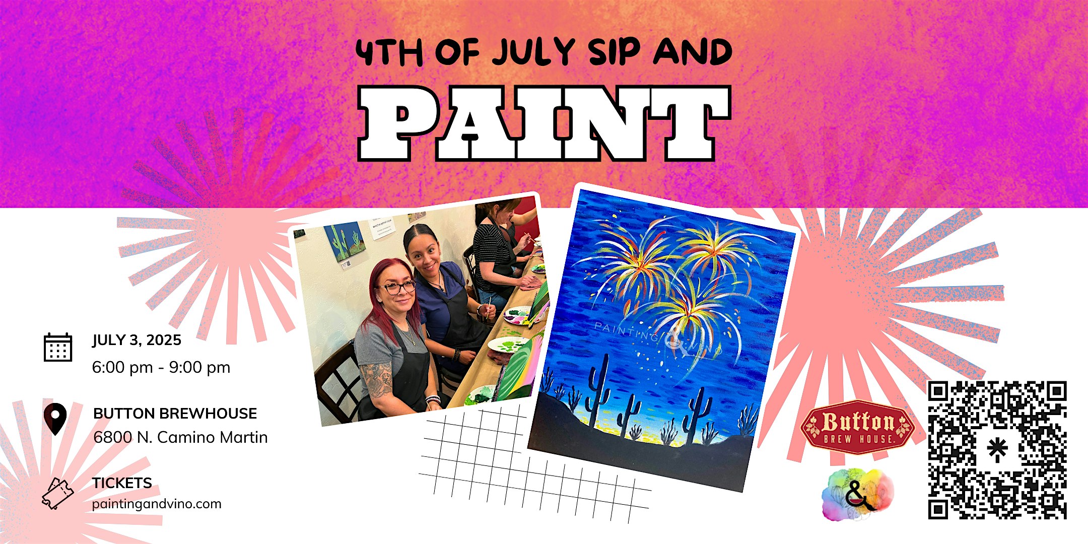 Desert Fireworks Paint and Pints at Button Brew House at Button Brew House – Tucson, AZ