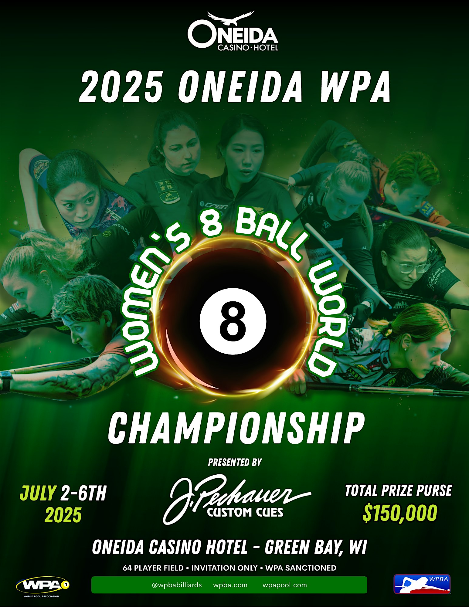Oneida WPA Women’s 8-Ball World Championship at Oneida Casino Hotel – Green Bay, WI