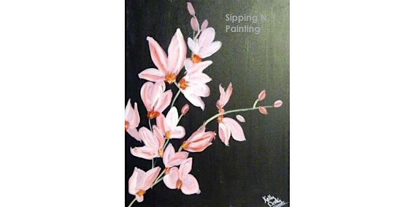 Mimosa Class – “Pink Orchids” – Sat July 5, 11:30 AM at Sipping N’ Painting Highland – Denver, CO
