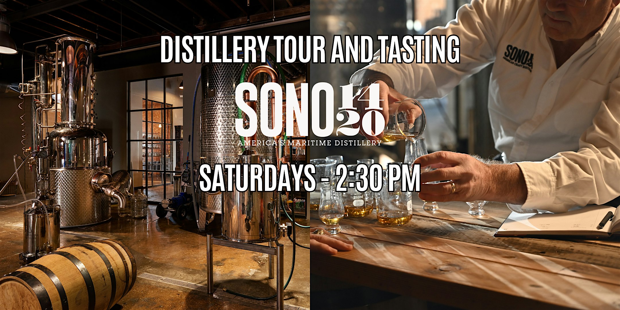 SoNo 1420 Saturday Distillery Tour & Tasting at SoNo 1420 America’s Maritime Distillery – Norwalk, CT