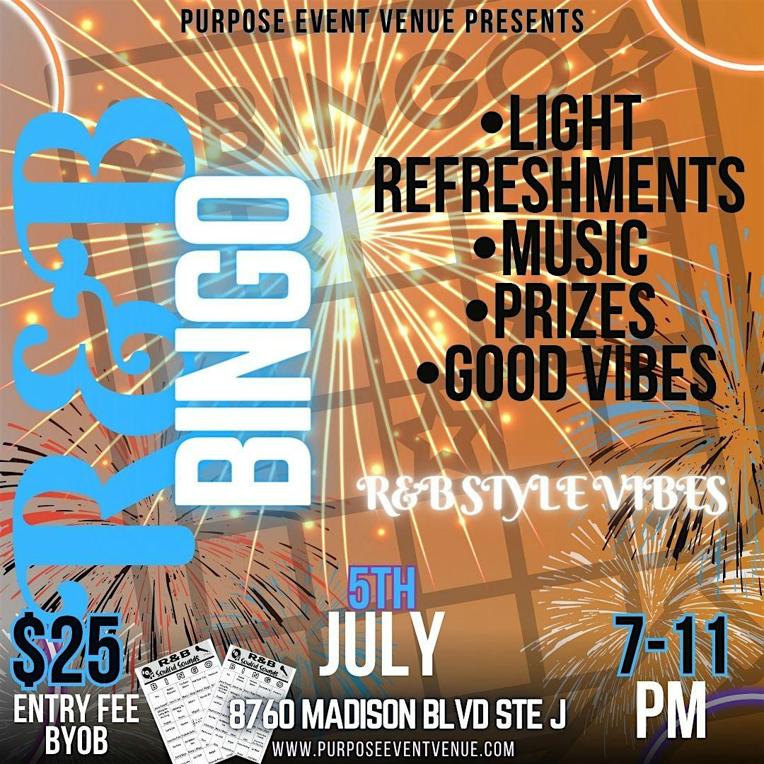 R&B BINGO is back! Join us for a Fun night of BINGO and VIBES! at Purpose Event Venue, Madison Boulevard, Madison, AL, USA – Madison, AL