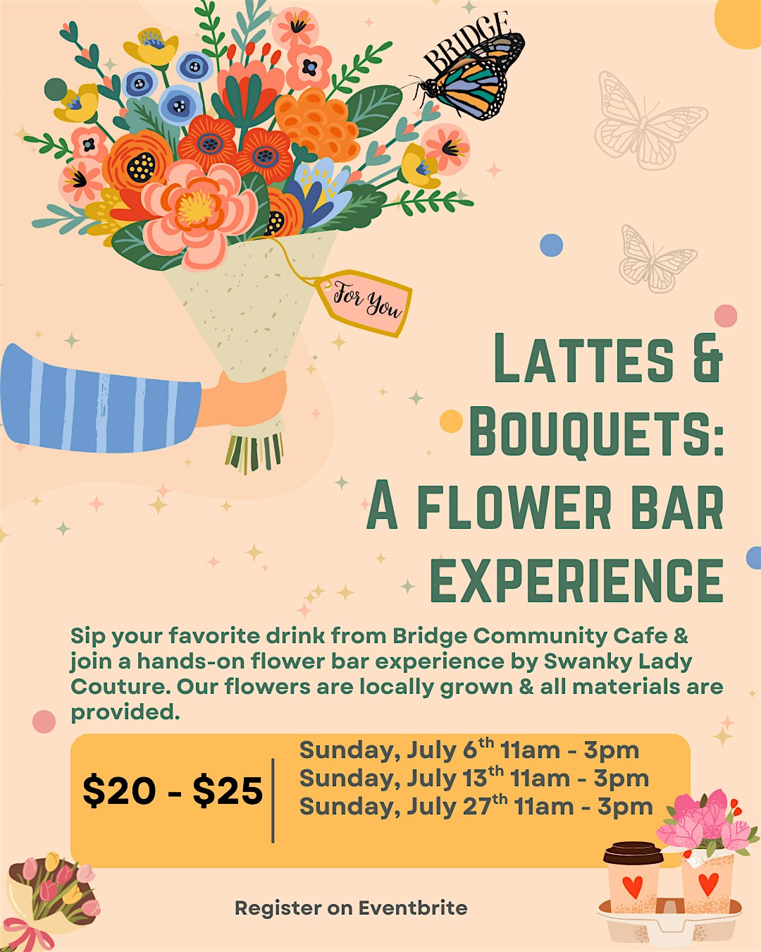 Lattes & Bouquets: A Flower Bar Experience at Bridge Community Café – Ypsilanti, MI