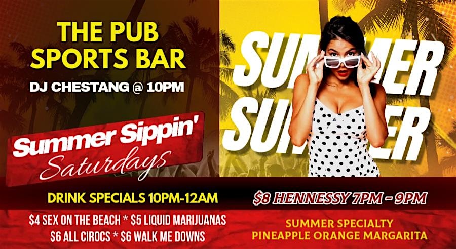 Sippin’ Saturdays at The Pub Sports Bar – D’Iberville, MS