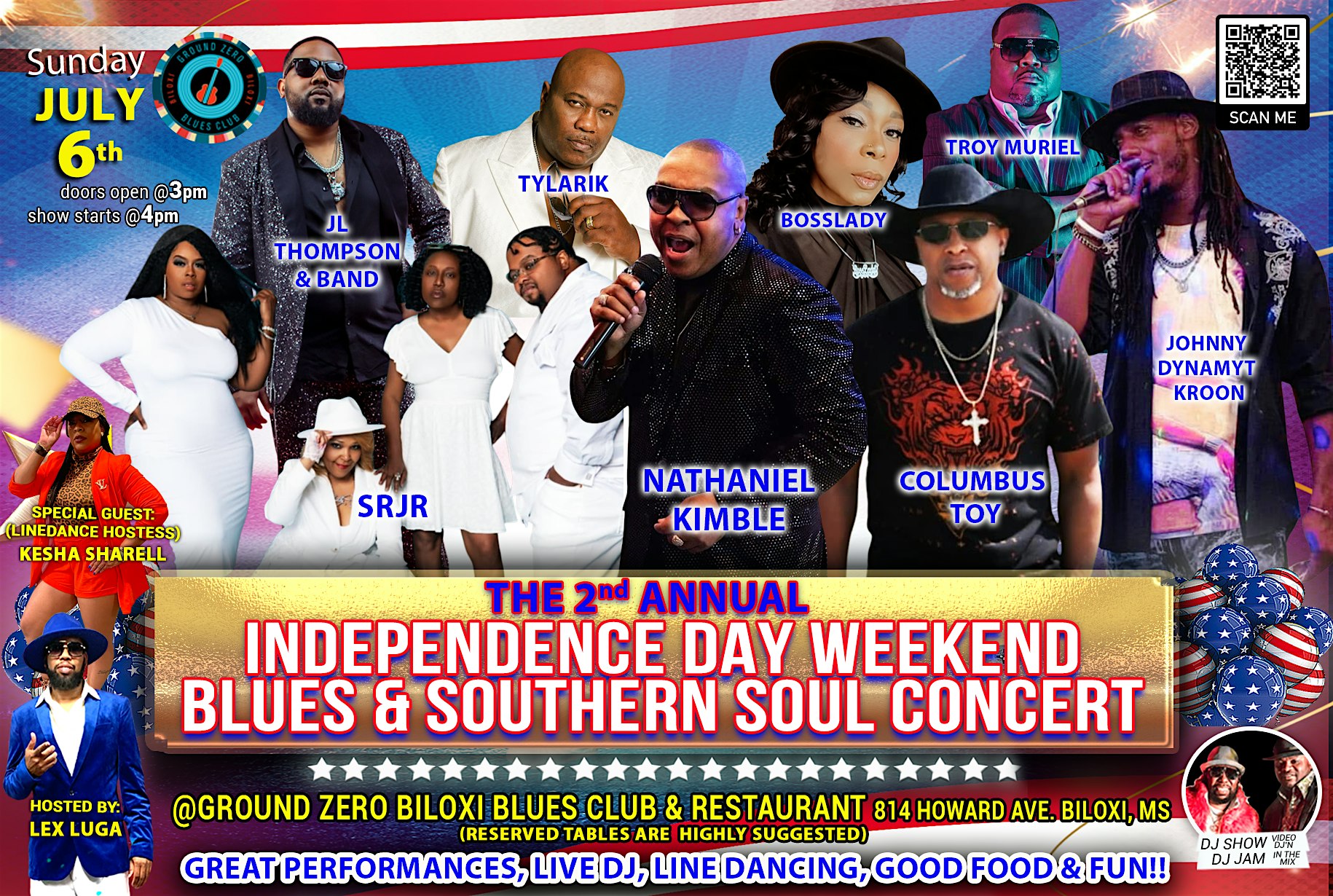 The 2nd Annual Independence Day Weekend Blues & Southern Soul Concert at Ground Zero Blues Club Biloxi & Restaurant – Biloxi, MS