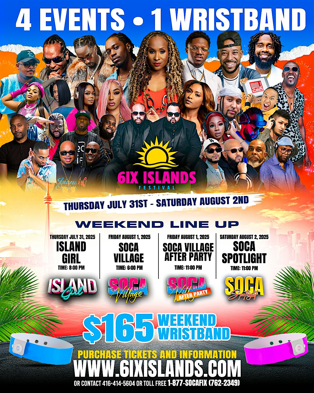 6ix Islands Festival 3 Days 4 Events WEEKEND WRISTBAND at Yankee Lady III Dock – Toronto, Canada
