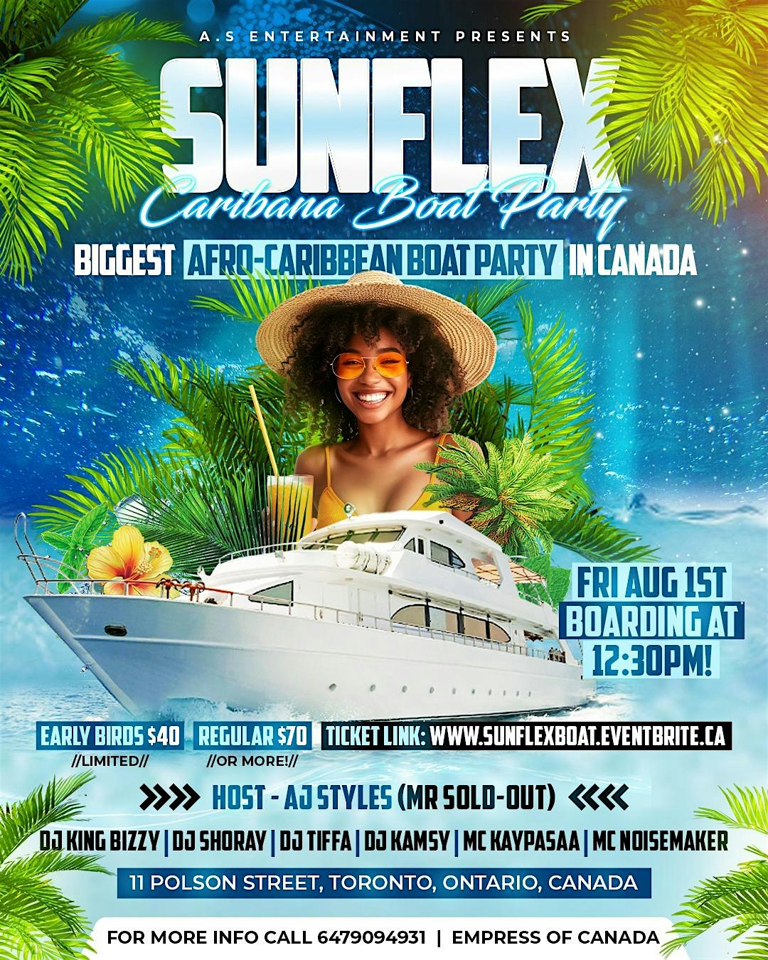 SUNFLEX – CARIBANA BOAT PARTY at The Empress of Canada – Toronto, Canada