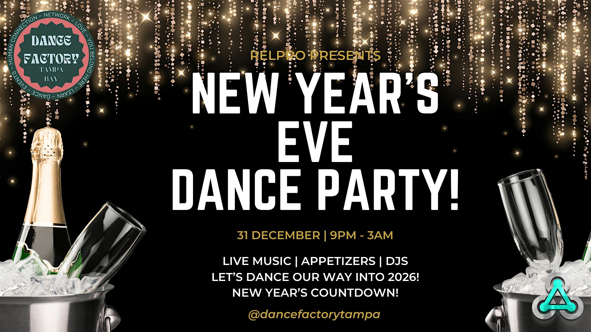 New Year’s Eve Dance Party at The Dance Factory Tampa Bay! at Dance Factory – Tampa Bay – Tampa, FL