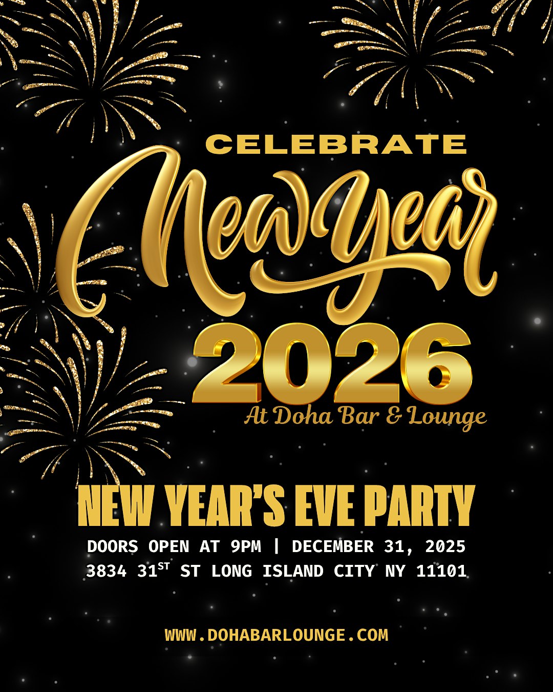 Doha Bar & Lounge Presents: High-Energy New Years Eve 2025 Celebration at Doha Bar & Lounge in Queens – Queens, NY