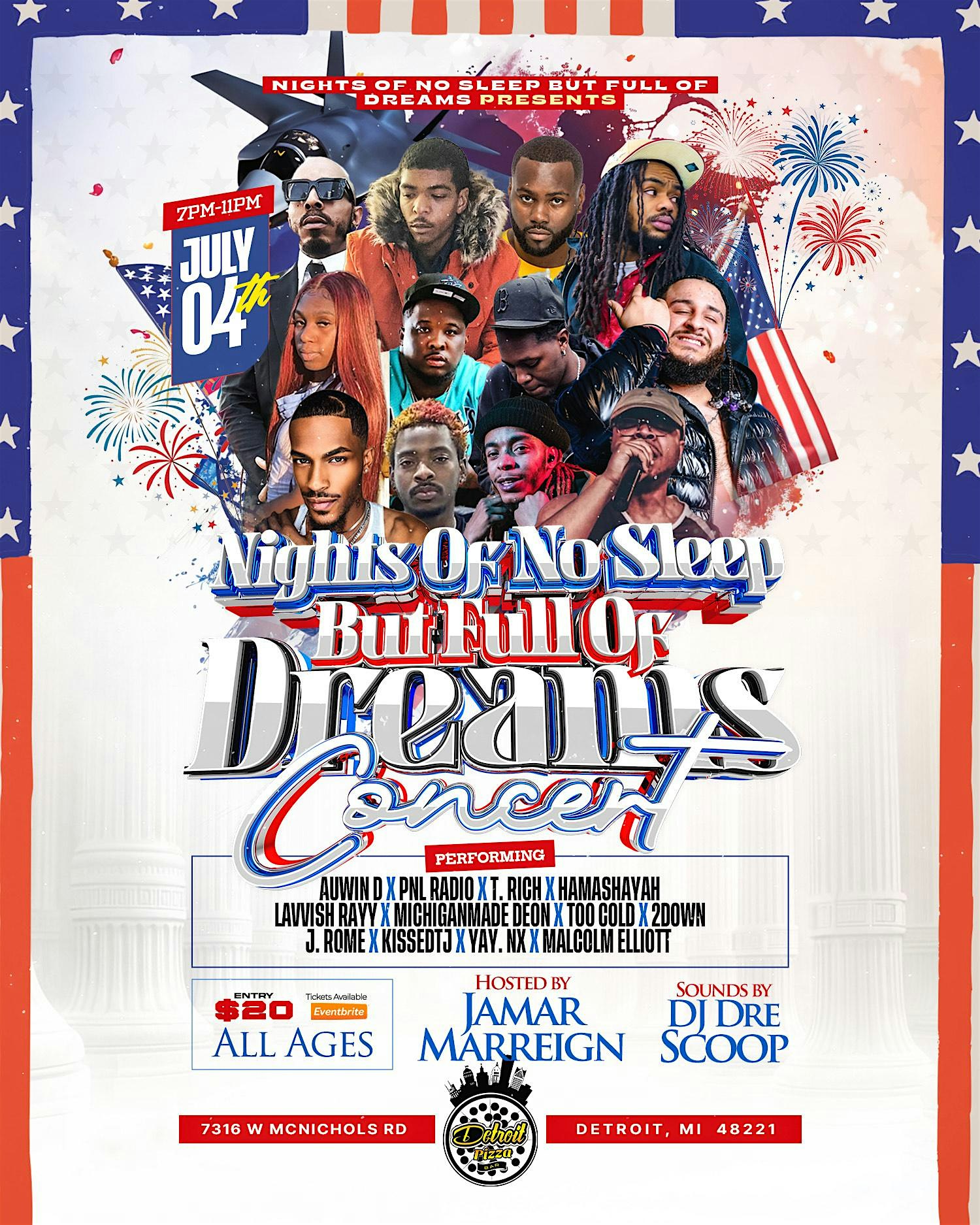 JULY 4TH #NNSFD CONCERT ! at Detroit Pizza Bar – Detroit, MI