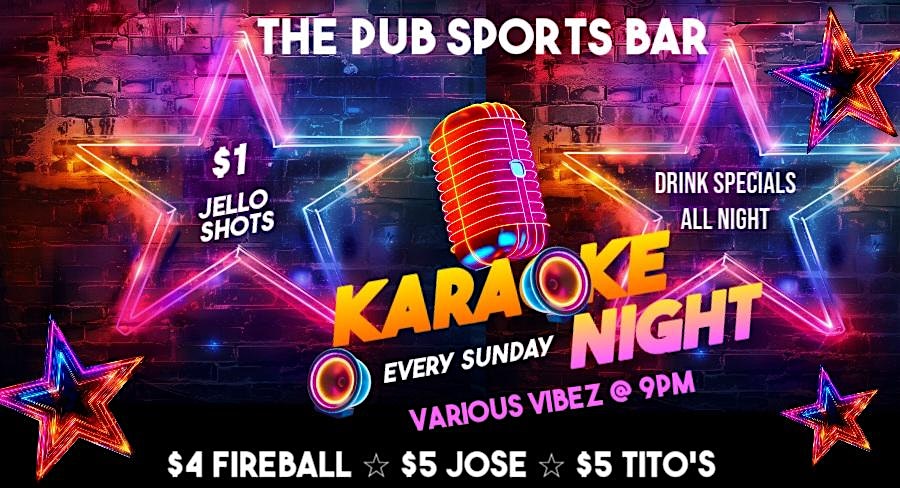 Sunday Karaoke at The Pub Sports Bar – D’Iberville, MS