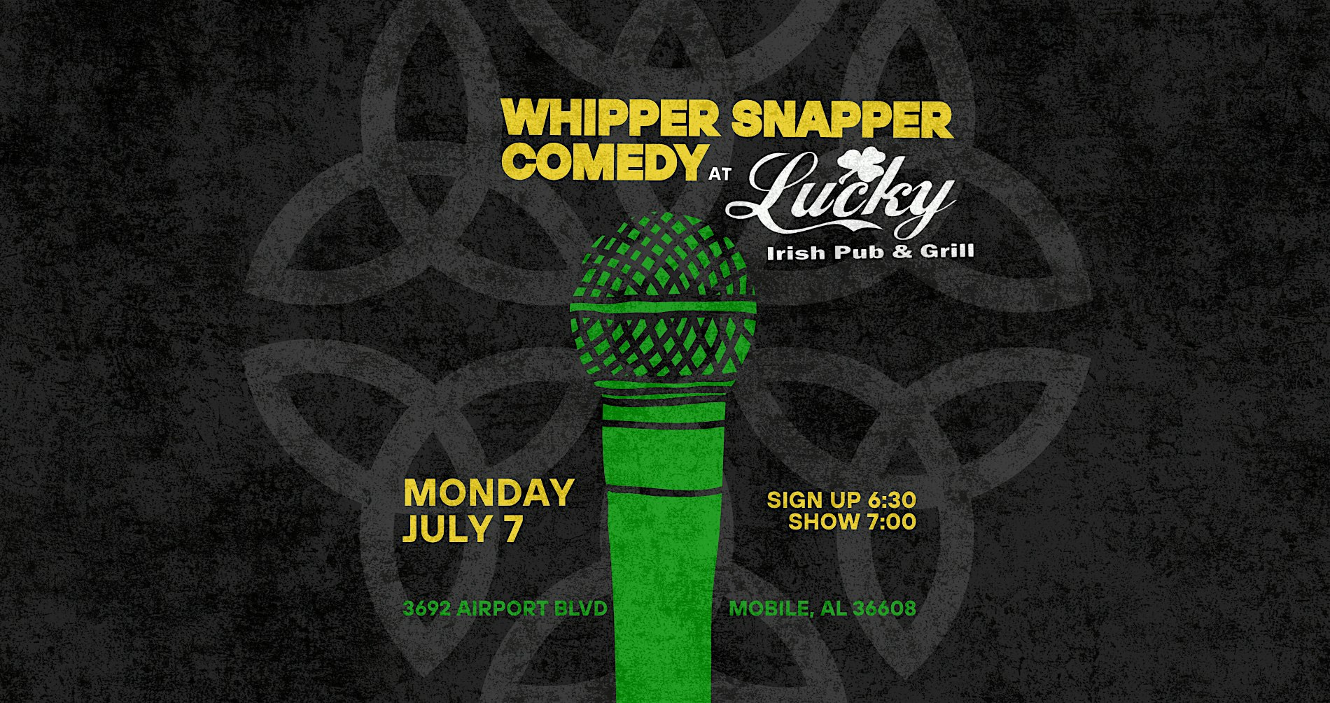 Comedy Open Mic at Lucky Irish Pub & Grill at Lucky – Irish Pub & Grill – Mobile, AL