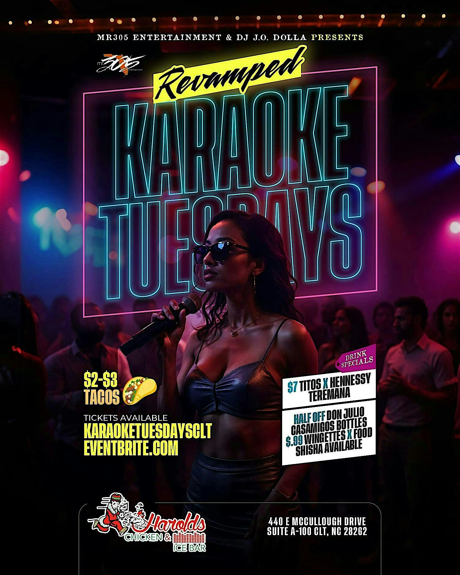 KARAOKE TUESDAY’S REVAMPED at Harolds Chicken & Ice Bar – Charlotte – Charlotte, NC