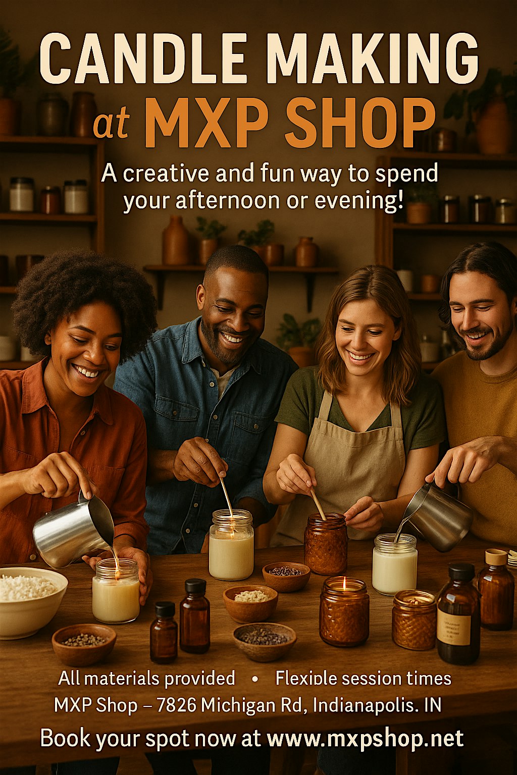 Candle Making Workshops Indianapolis at MXP SHOP at MXP Shop (Ms. Franklin Candle Co. & Phiri) – Indianapolis, IN