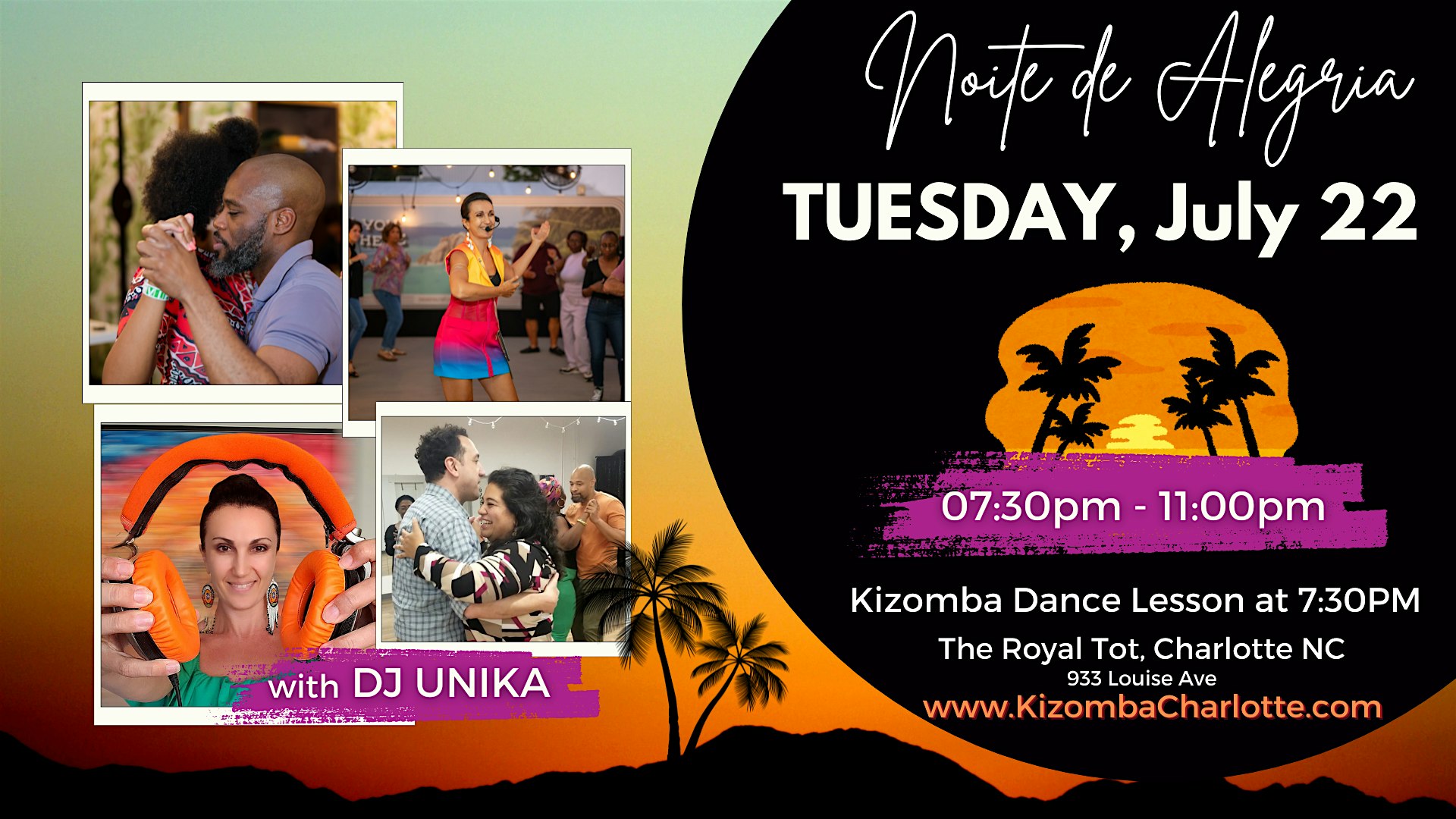 KIZZ ME Dance Night – Afro-Caribbean Music (Kizomba dance lesson included) at The Royal Tot, Louise Avenue, Charlotte, NC, USA – Charlotte, NC