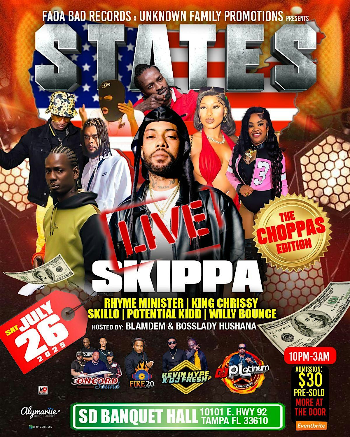 STATES – SKIPPA LIVE IN TAMPA at Sd Banquet Hall Llc – Tampa, FL
