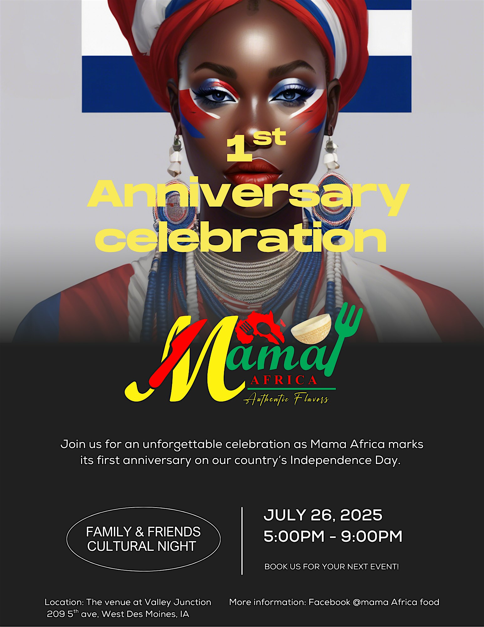 Mama Africa first anniversary at The venue at valley junction – West Des Moines, IA