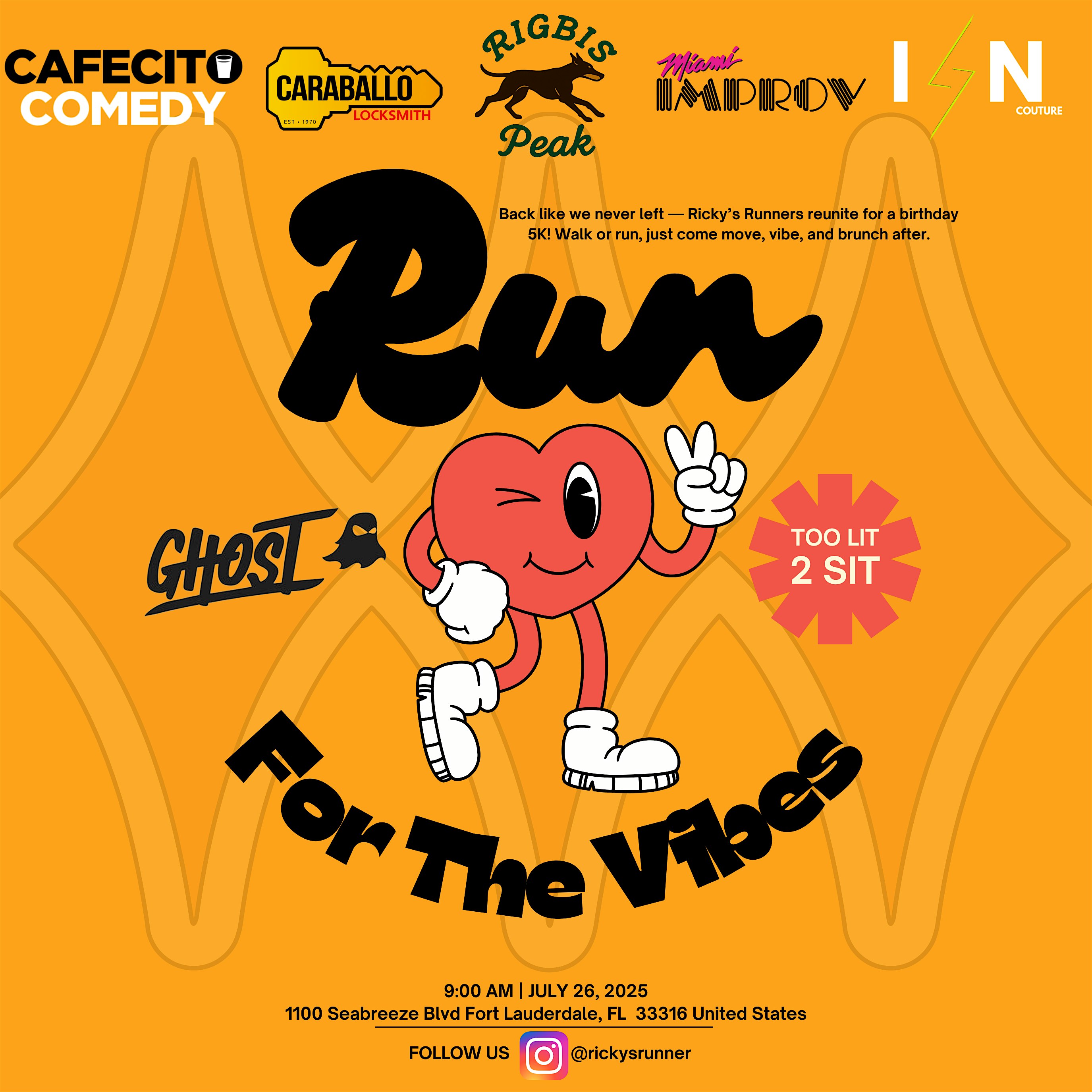 Too Lit 2 Sit – 5k Ftl Run For The Vibes at 400 Seabreeze Blvd – Fort Lauderdale, FL