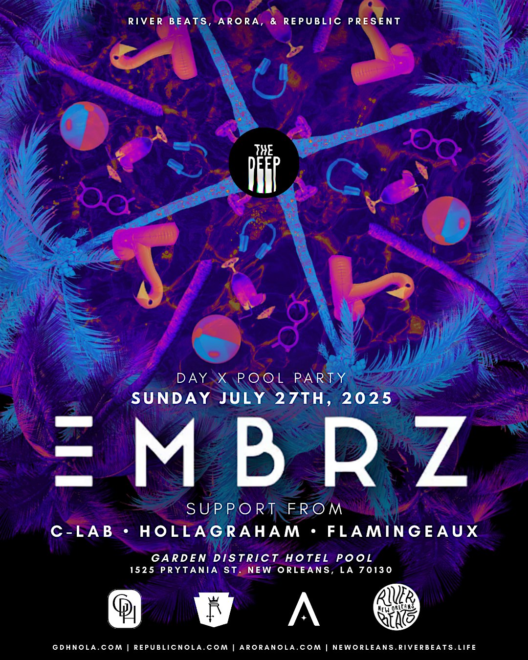 THE DEEP featuring EMBRZ: Pool Party at The Maidstone – New Orleans, LA