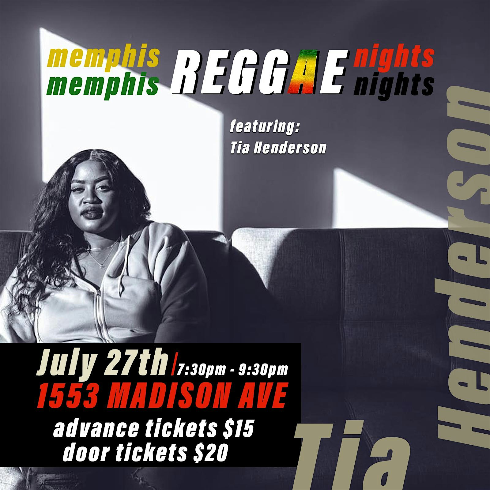 Memphis Reggae Nights ft. Tia Henderson at B-Side Memphis – Memphis, TN