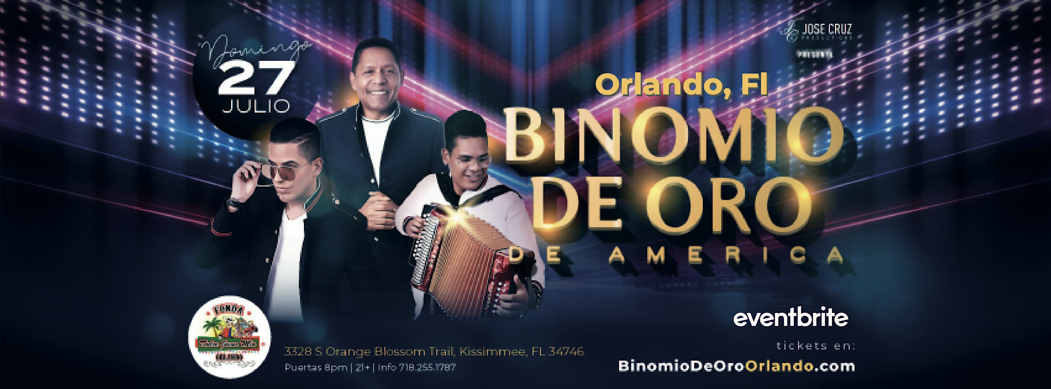 Binomio de Oro de América en Orlando, FL I Julio 27 2025 at FONDA DULCE JESUS MIO ORLANDO – Kissimmee, FL