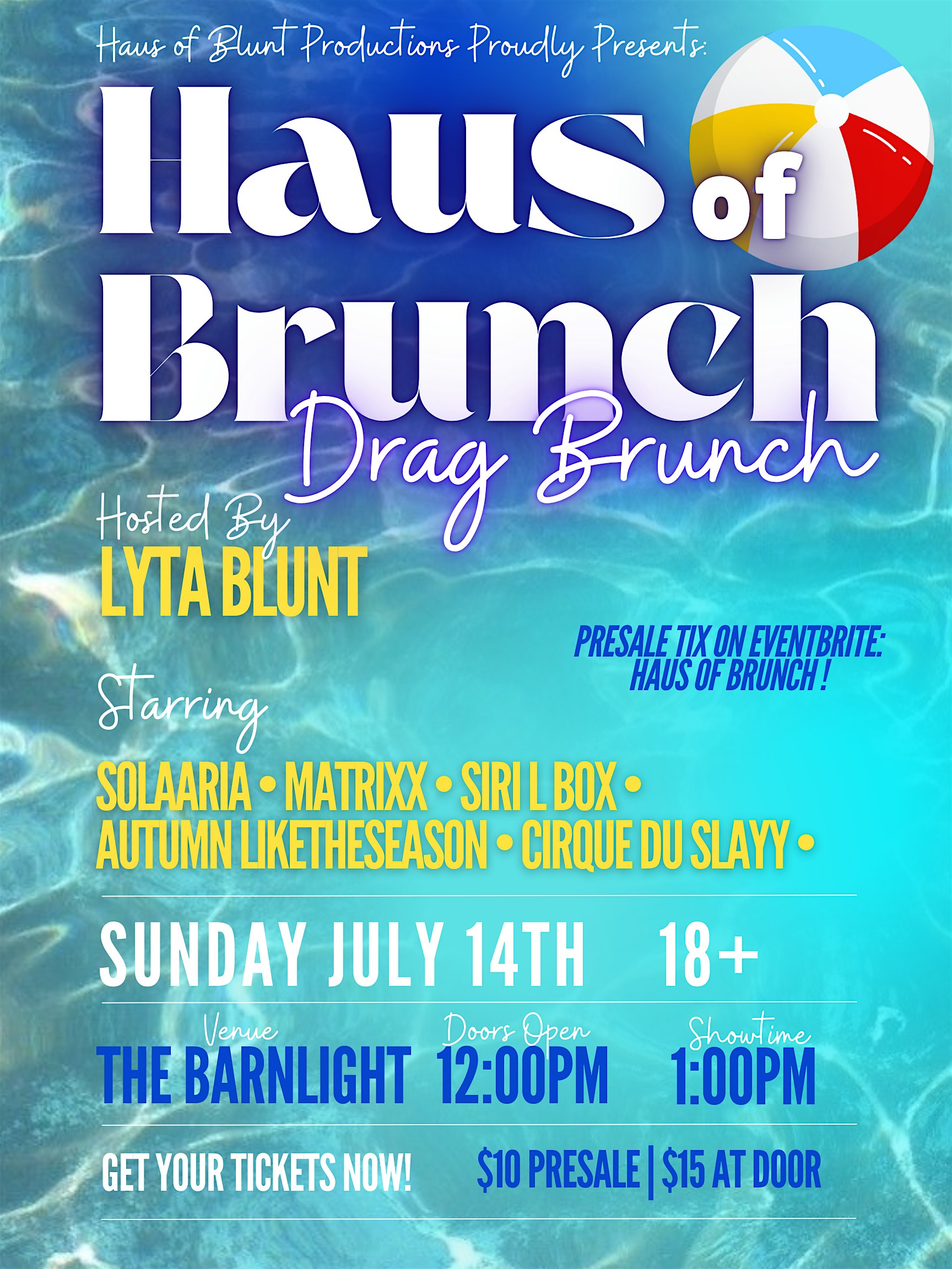 Haus of Brunch Eugene Drag Brunch at The Barn Light Bar – Eugene, OR