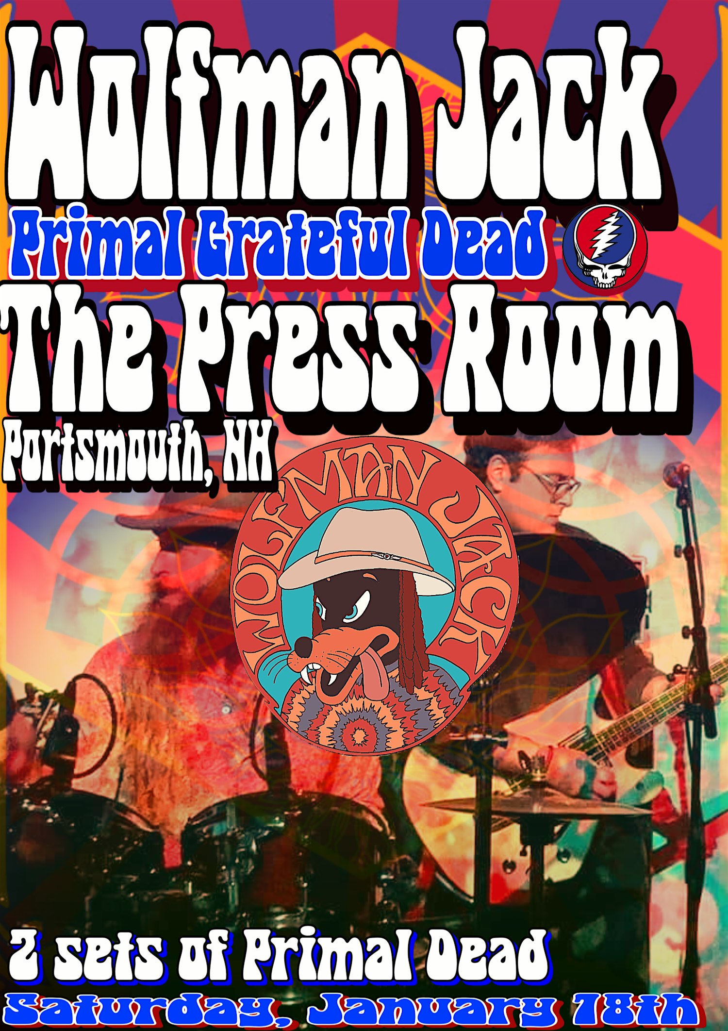Wolfman Jack : Two Sets of Primal Grateful Dead at The Press Room – Upstairs – Portsmouth, NH