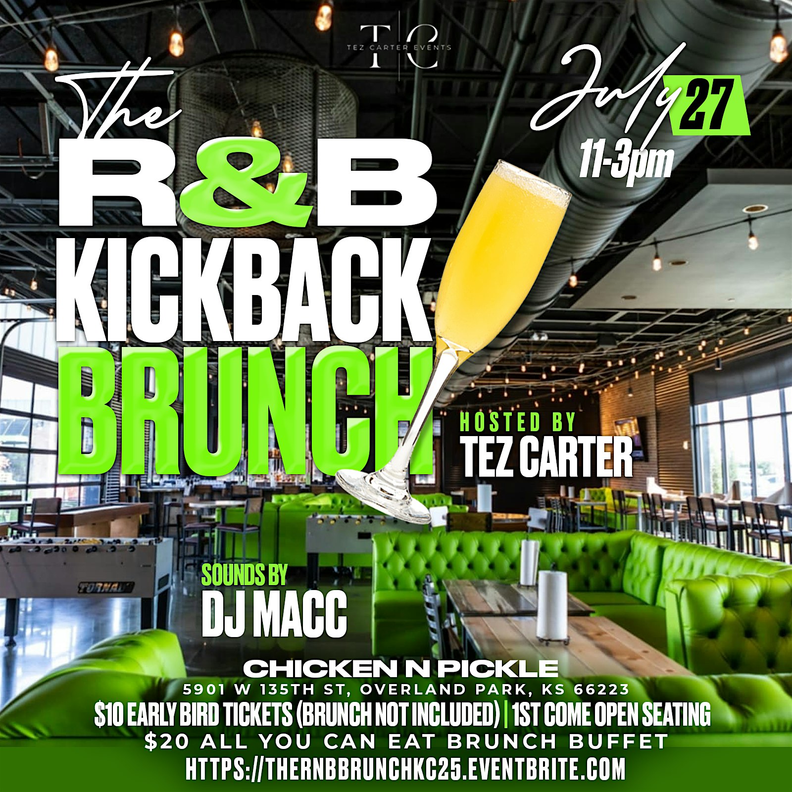 The R&B Kickback Brunch at Chicken N Pickle – Overland Park – Overland Park, KS